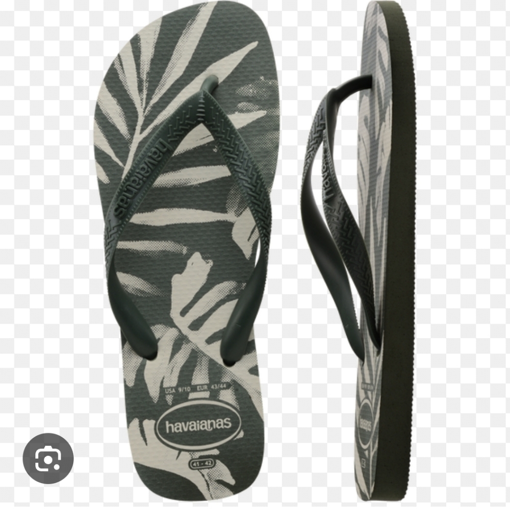 🔥clearance🔥 Havaianas Green and White Leaf Print Flip Flops